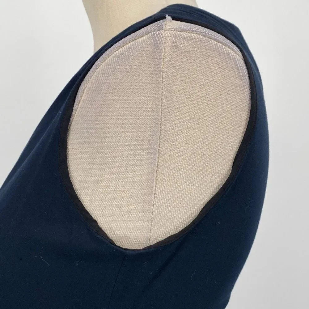 Kate Spade Blaine Bow Sheath Dress Mini Size 2‎ Small -V Neck Sleeveless Navy